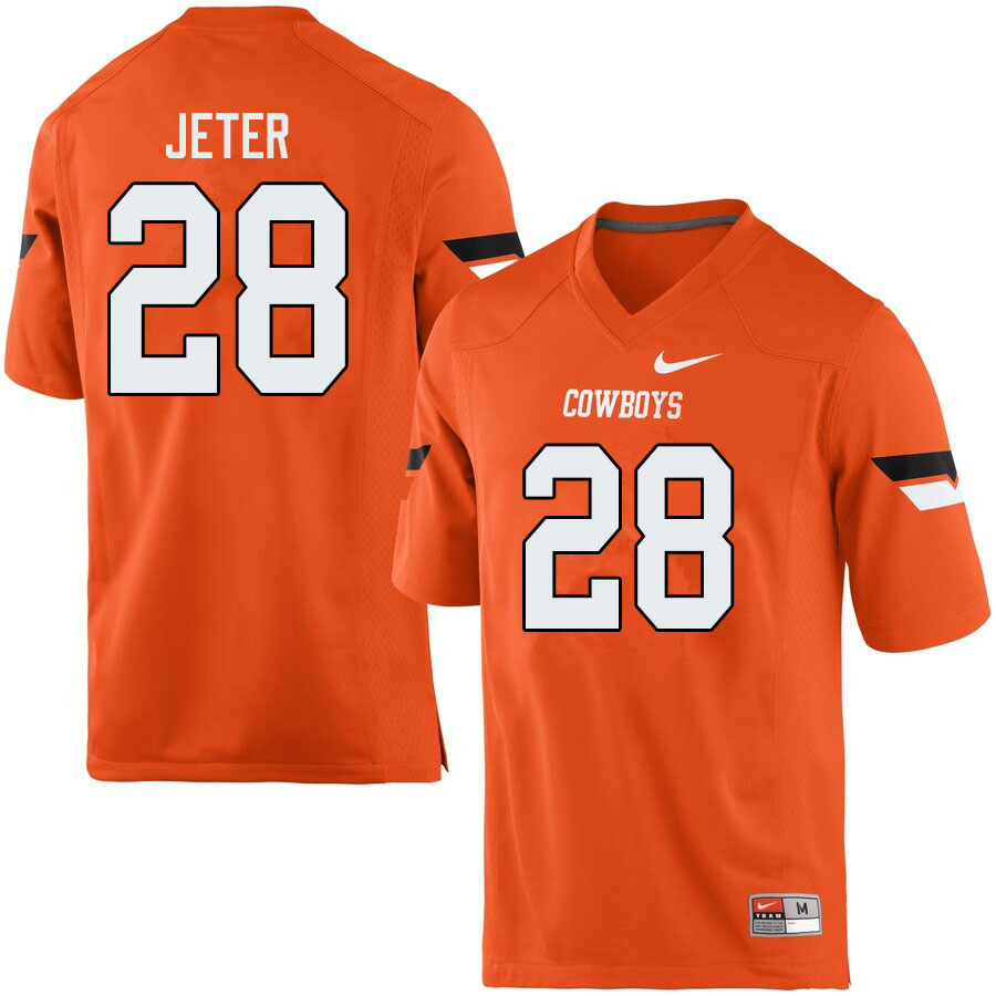 Men #28 Jahmyl Jeter Oklahoma State Cowboys College Football Jerseys Sale-Orange